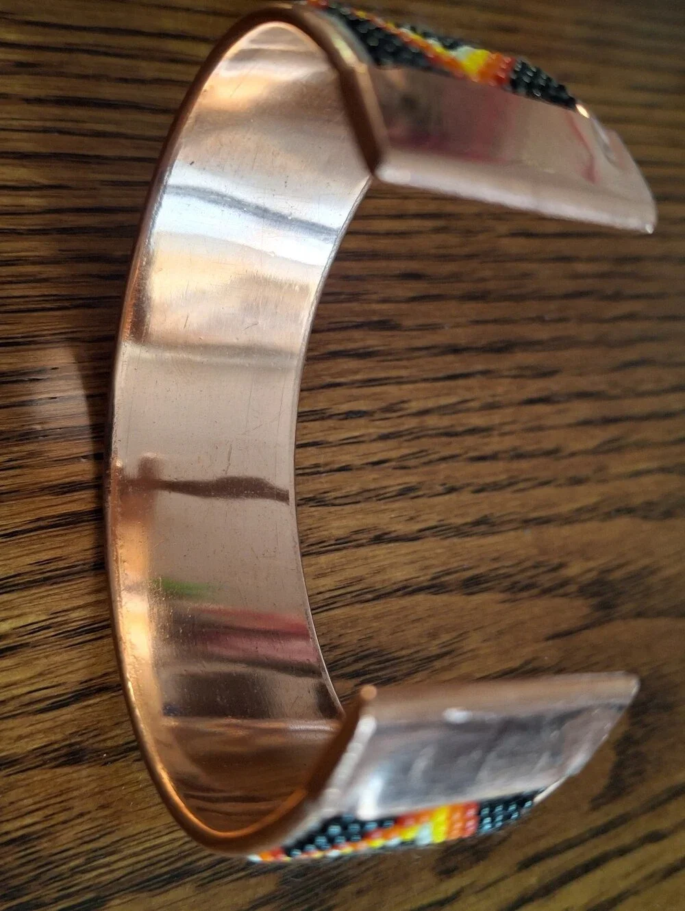 Cuff Copper Beaded Native Design - Picture 4 of 4
